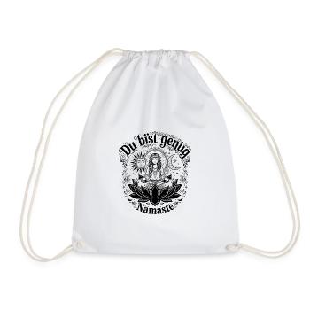 You Are Enough Namaste - Boho Yoga - Drawstring Bag - white - Front