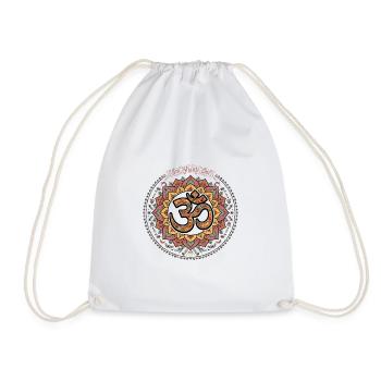 Om Shanti Om Bunt Lotus Mandal - Turnbeutel - Weiß - Vorne