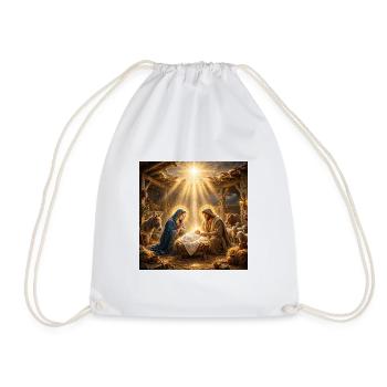 Jesus, katholisch, Krippe, Beten zu Jesus, Christ - Turnbeutel - Weiß - Vorne