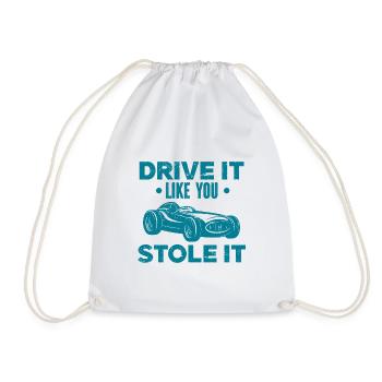 Vintage Car Veteran Classic Car Freedom United States - Drawstring Bag - white - Front