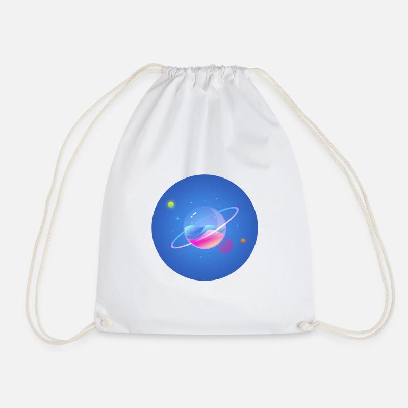 Glass Planet Light - Drawstring Bag - white