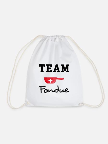 Team fondue fromage à fondue suisse - Sac de sport léger - blanc