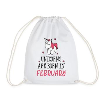 Unicorns are born in February - Drawstring Bag - white - Front