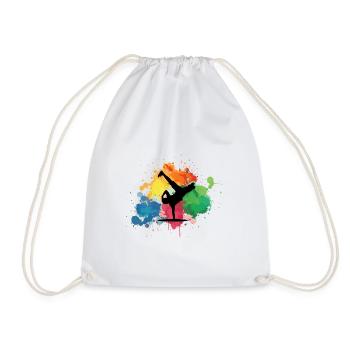 Break dancers - Drawstring Bag - white - Front