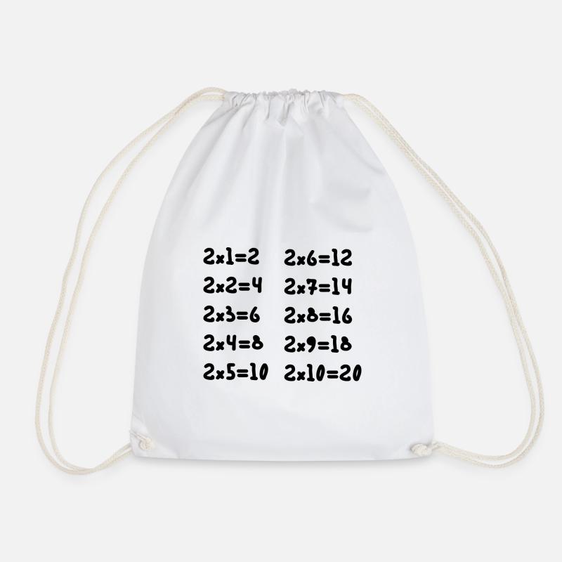 Table de multiplication deux - Sac de sport léger - blanc