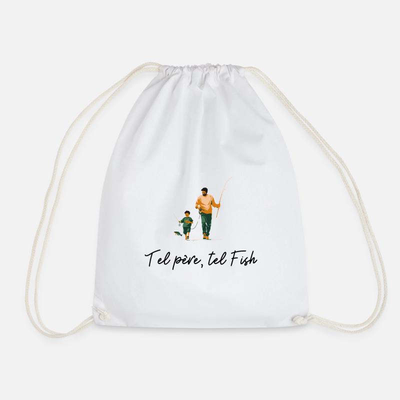 Fisherman from father to son - Passion pêche - Drawstring Bag - white