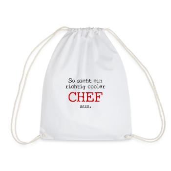This is what a really cool boss looks like. - Drawstring Bag - white - Front