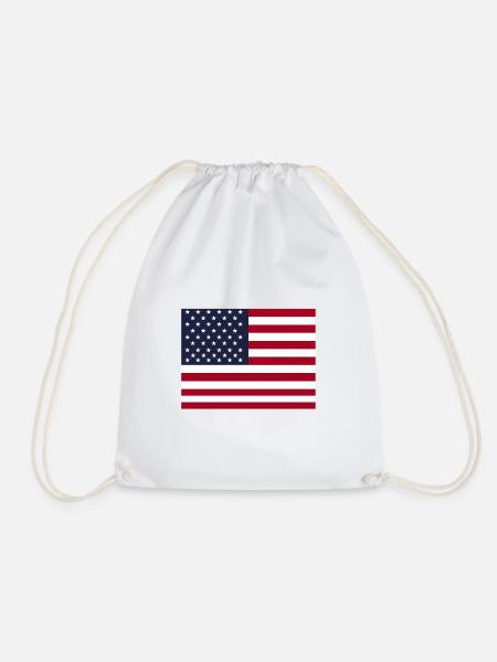 USA Flagge Amerika - Turnbeutel - Weiß