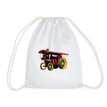 Steam Engine Nostalgia - Drawstring Bag - white - Front