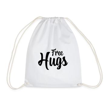Free hugs - Drawstring Bag - white - Front