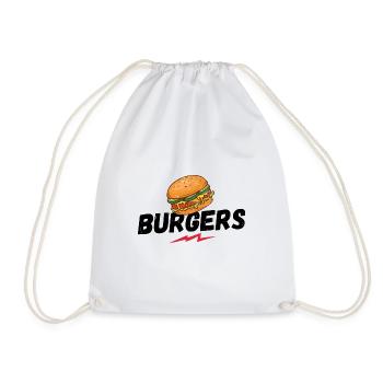 Burgers, Burgers, Hamburgers, BBQ, Grilling, Barbecue - Drawstring Bag - white - Front