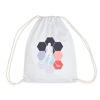 Floorball Floorball Abstract Floorbal Player - Drawstring Bag - white - Front