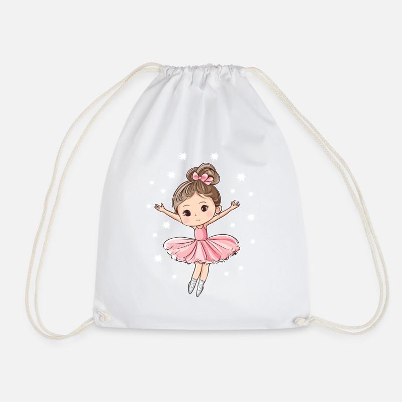 Ballerina mit Sternen - Turnbeutel - Weiß