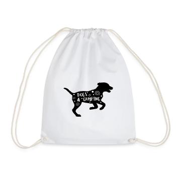 Dogs & Camping - Drawstring Bag - white - Front
