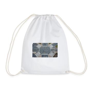 Aerial view of intersection geometry - Drawstring Bag - white - Front