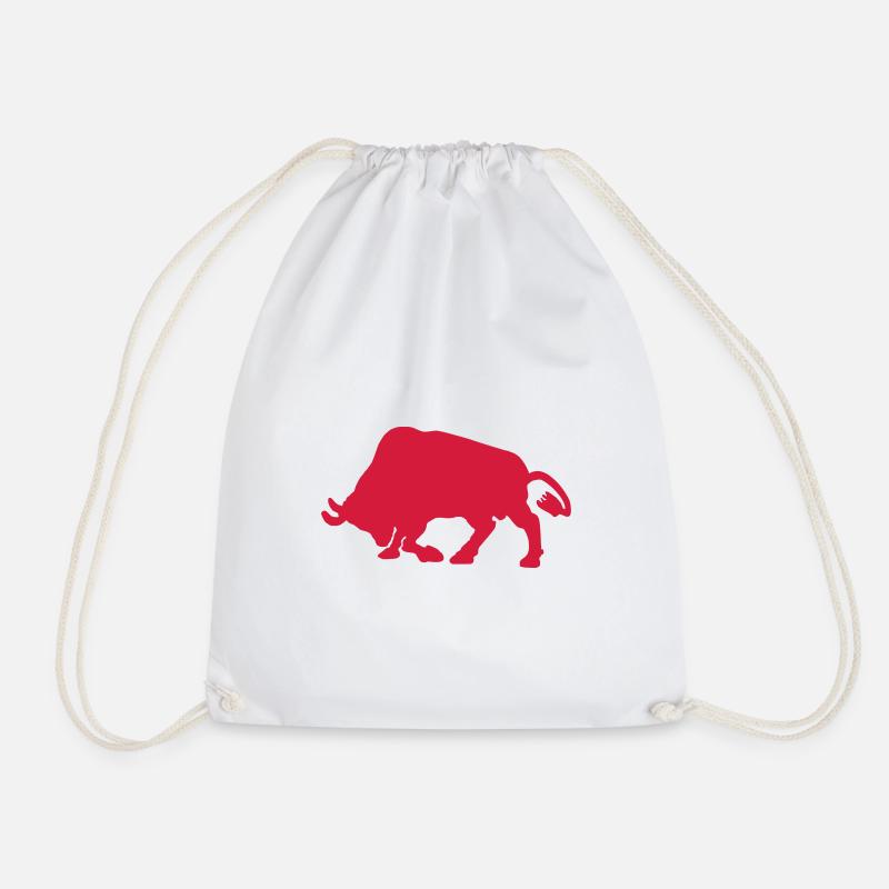 bullfight - Drawstring Bag - white