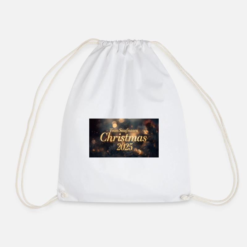 Team Saufnasen Christmas 2025 - Drawstring Bag - white