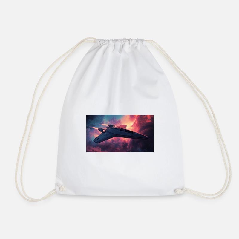 Spaceship - Drawstring Bag - white