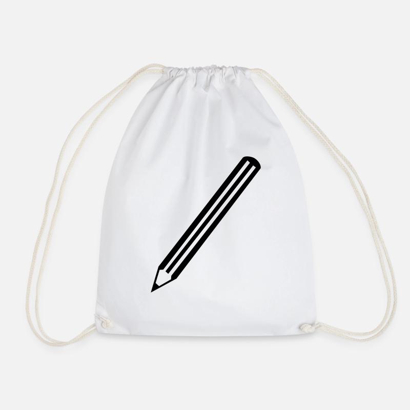 Pencil Pencil - Drawstring Bag - white
