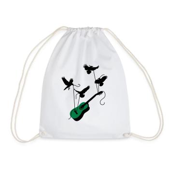 guitar - Drawstring Bag - white - Front