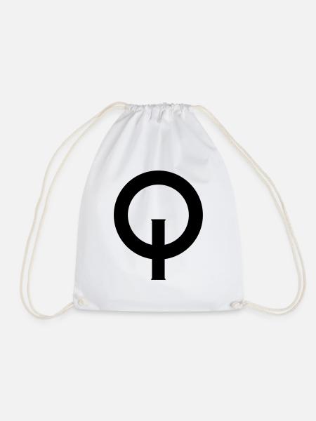 Optimist_Zeichen-svg - Drawstring Bag - white