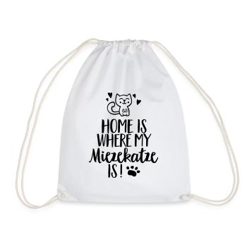 Home is where my Miezekatze is! - Katze - Haustier - Turnbeutel - Weiß - Vorne