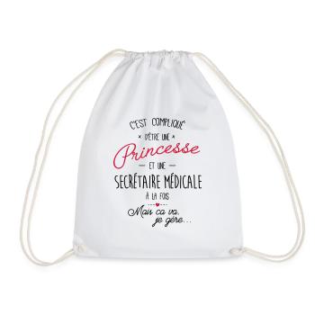 princesse et secrétaire médicale - Sac de sport léger - blanc - Devant