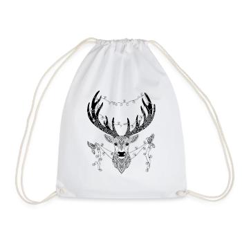 Renne de Noël - Sac de sport léger - blanc - Devant