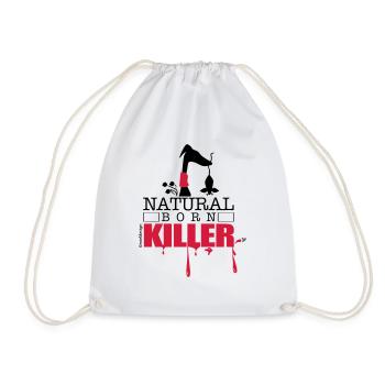 natura born killer - Drawstring Bag - white - Front