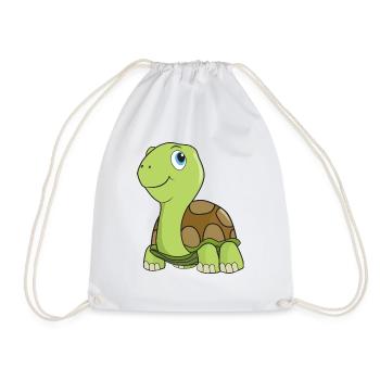 Tortoise turtle - Drawstring Bag - white - Front
