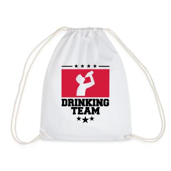 crest cool logo text alcohol beer sau - Drawstring Bag - white - Front