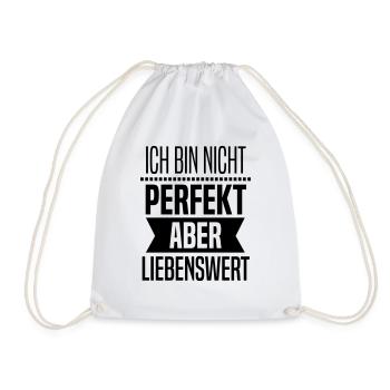 Ich Bin Nicht Perfekt Aber Liebenswert - Turnbeutel - Weiß - Vorne