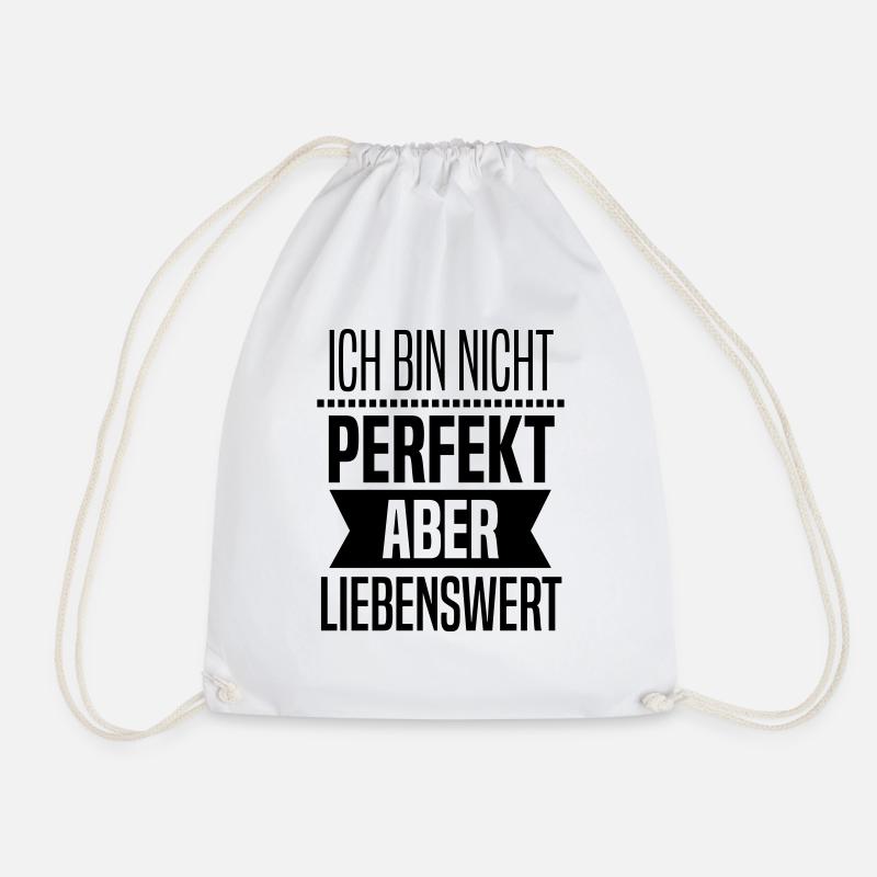 Ich Bin Nicht Perfekt Aber Liebenswert - Turnbeutel - Weiß