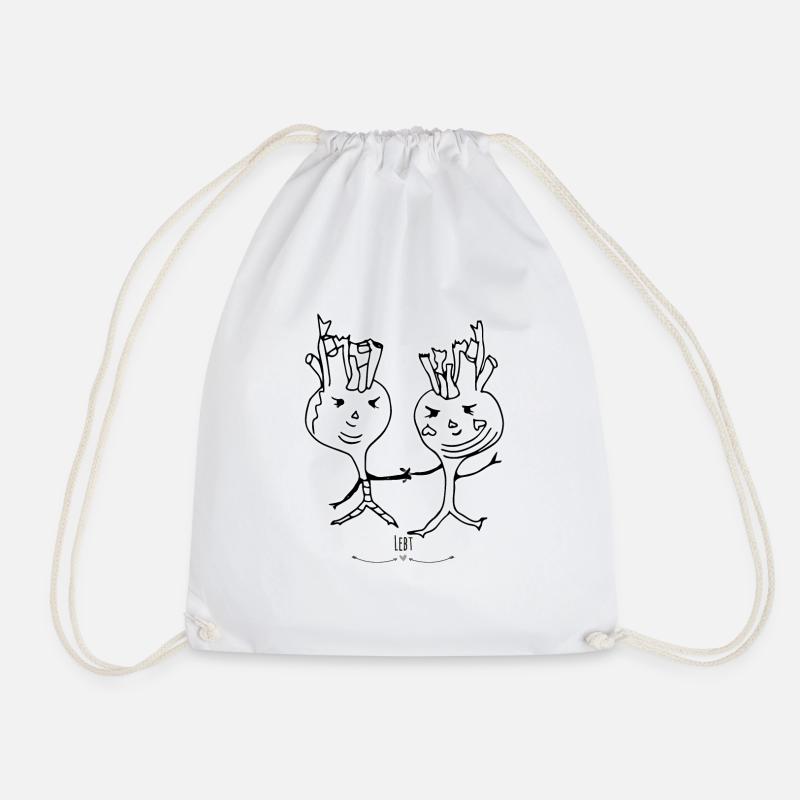 Dancing kohlrabis - Drawstring Bag - white