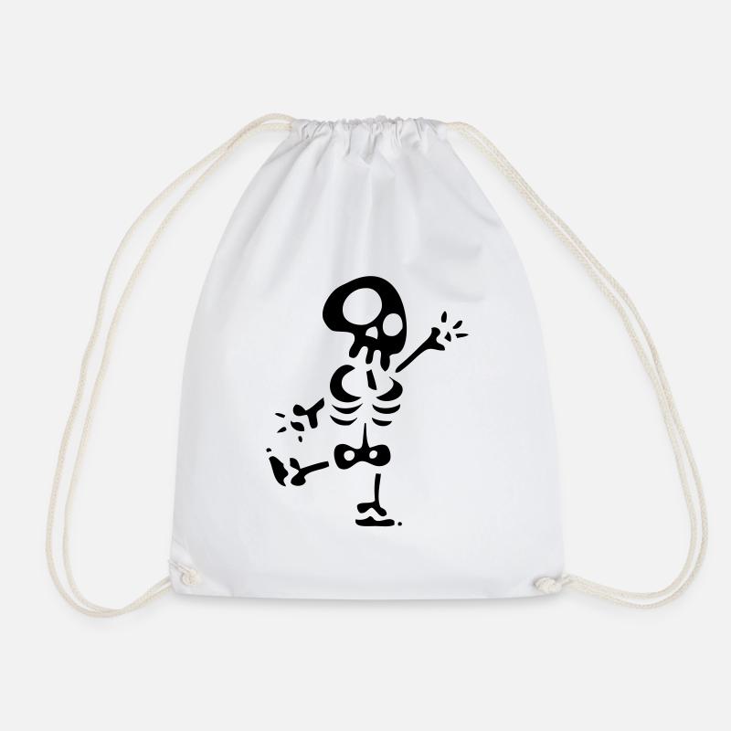 skeleton - Drawstring Bag - white