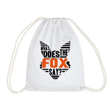 Cool What Does The Fox Say Logo - Drawstring Bag - white - Front