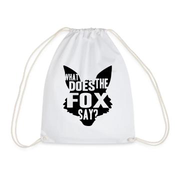What Does The Fox Say Logo Design - Drawstring Bag - white - Front