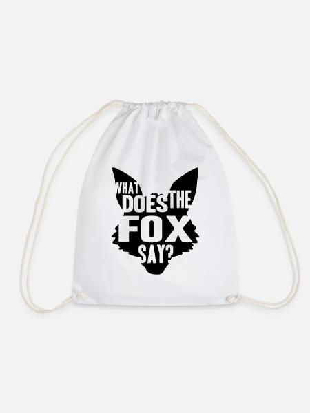What Does The Fox Say Logo Design - Turnbeutel - Weiß