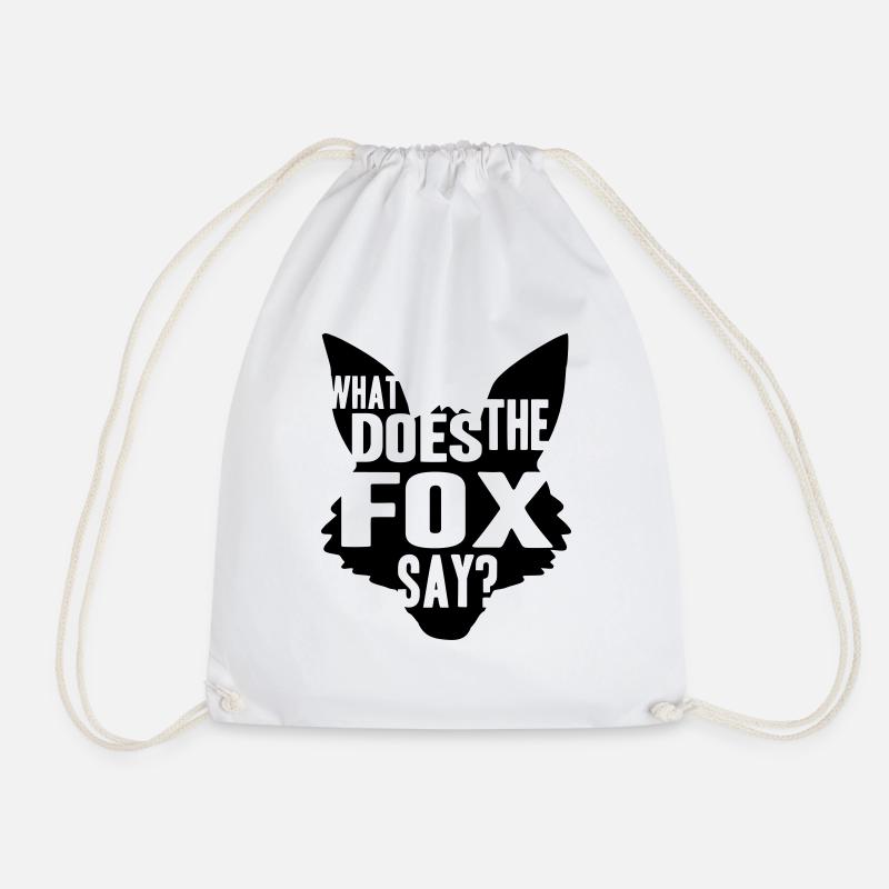 What Does The Fox Say Logo Design - Turnbeutel - Weiß