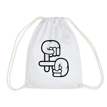 Cross character evil hell satan comic satanist han - Drawstring Bag - white - Front