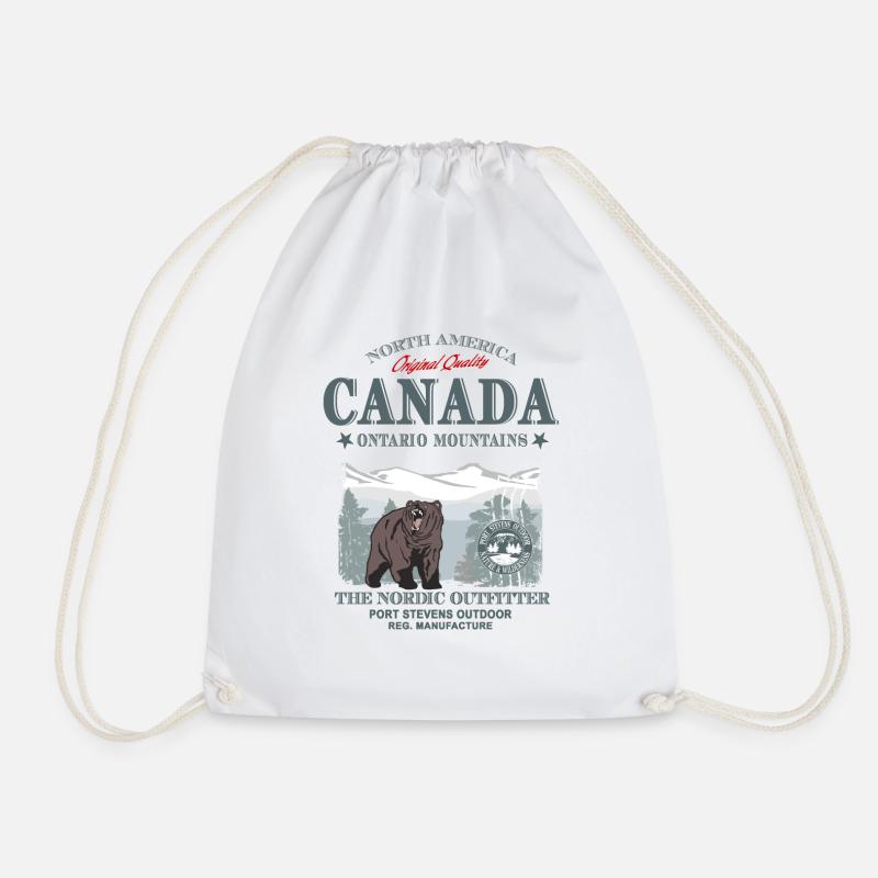 Canada - Grizzly Bear - Turnbeutel - Weiß