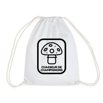 Mushroom / Champignon / Pilz / Picking - Drawstring Bag - white - Front