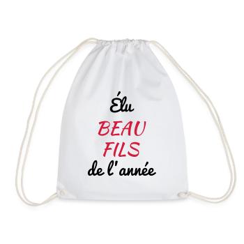 Stepson Schwiegersohn Beau Fils Baby Bébé Birth - Drawstring Bag - white - Front