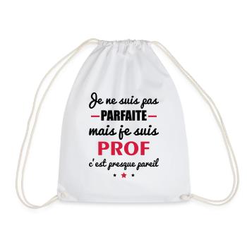 pas parfaite prof,cadeau professeure - Sac de sport léger - blanc - Devant
