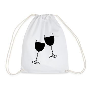 wein glas design - Turnbeutel - Weiß - Vorne