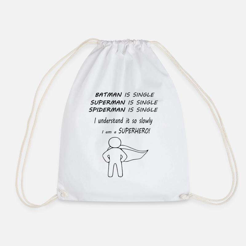 Superhero - Drawstring Bag - white
