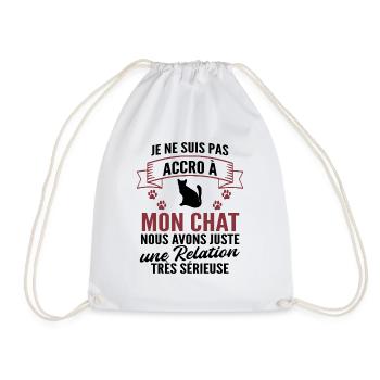 je ne suis pas accro à mon chat - Sac de sport léger - blanc - Devant