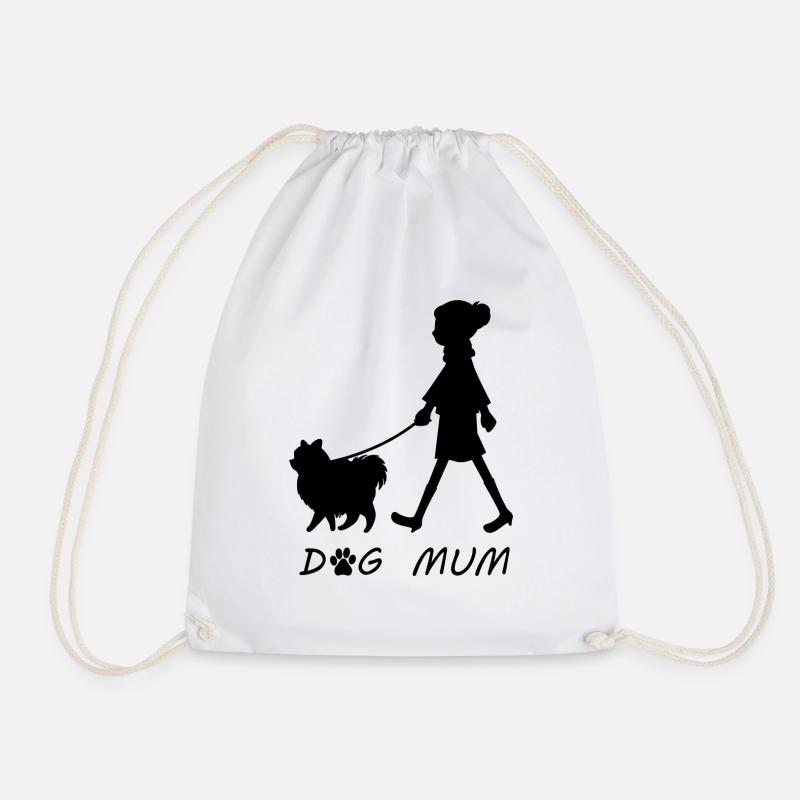 Dog Mum - Drawstring Bag - white