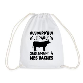 aujourd hui je parle seulement à mes vaches - Sac de sport léger - blanc - Devant