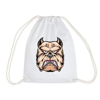 Sérieux-Dangereux Chien T-SHIRT Premium, Dangerous - Sac de sport léger - blanc - Devant